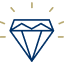 Shining diamond icon.