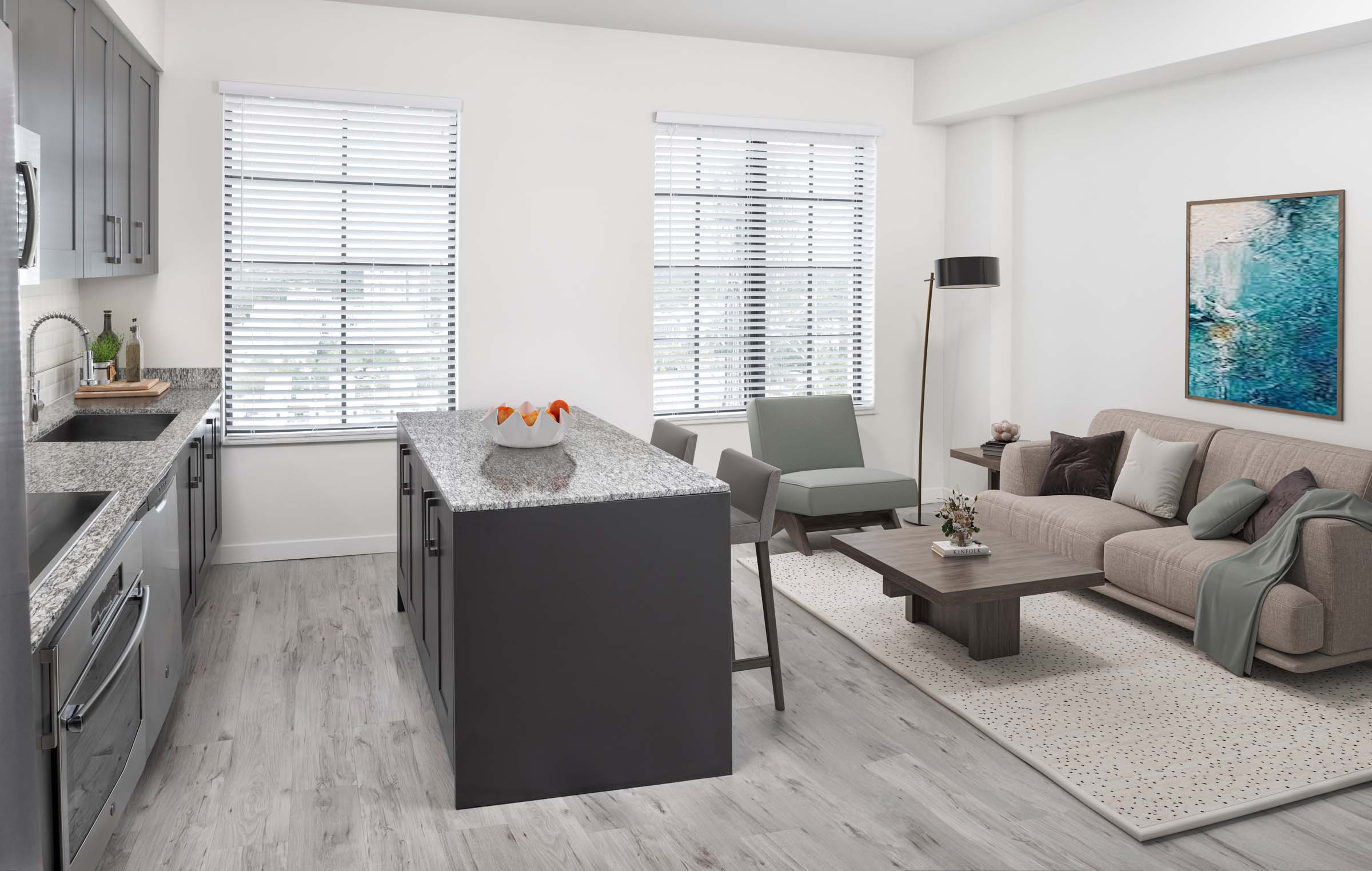 Studio floor plan at Camden Central high-rise apartments in St. Petersburg, FL