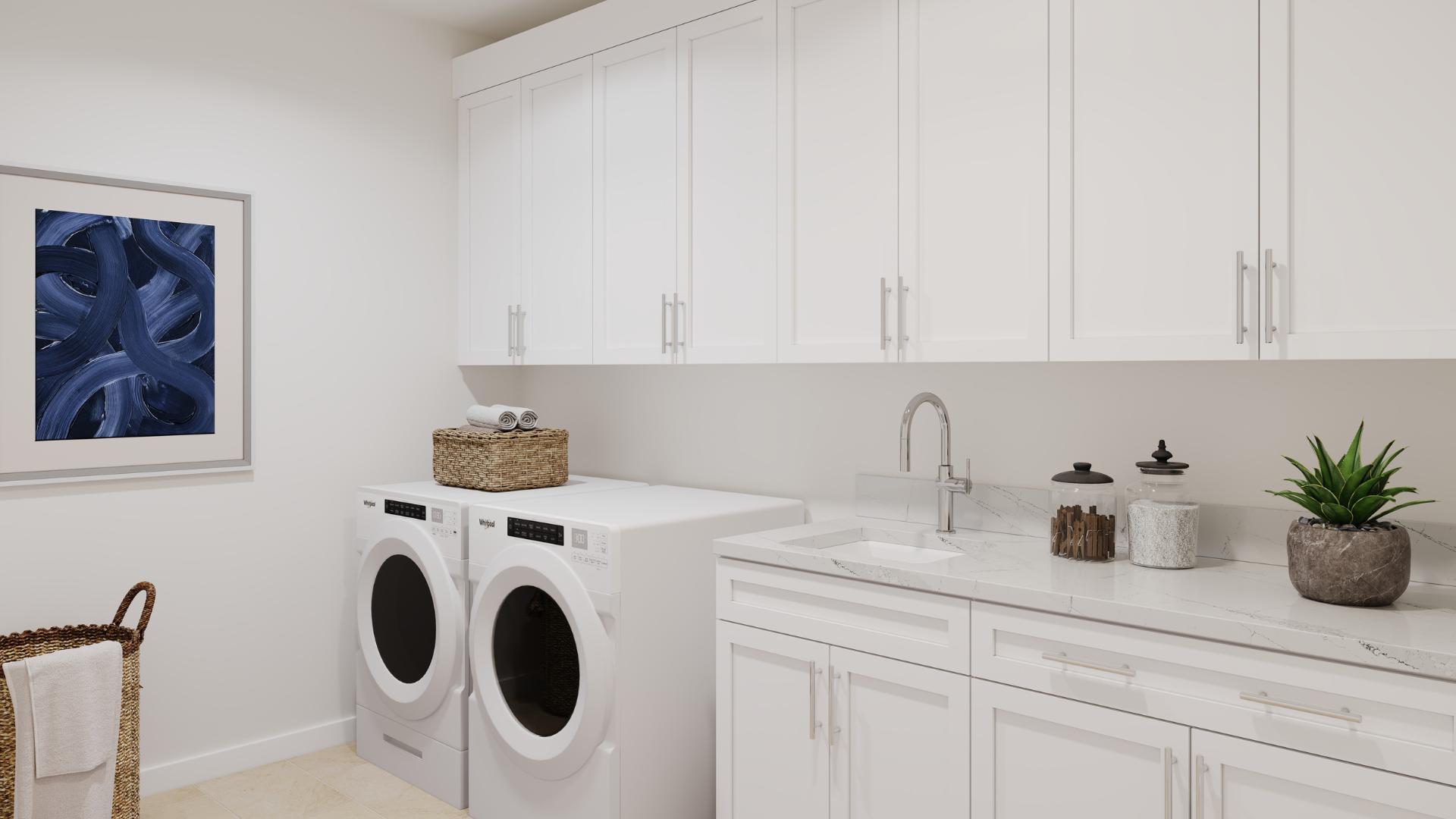 Convenient bedroom-level laundry