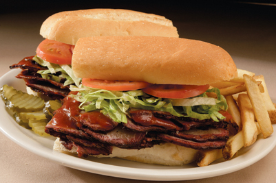 We think it’s the best Barbecue sandwich in town. Starting with our tender Sliced Beef Brisket and Chopped Beef Brisket.