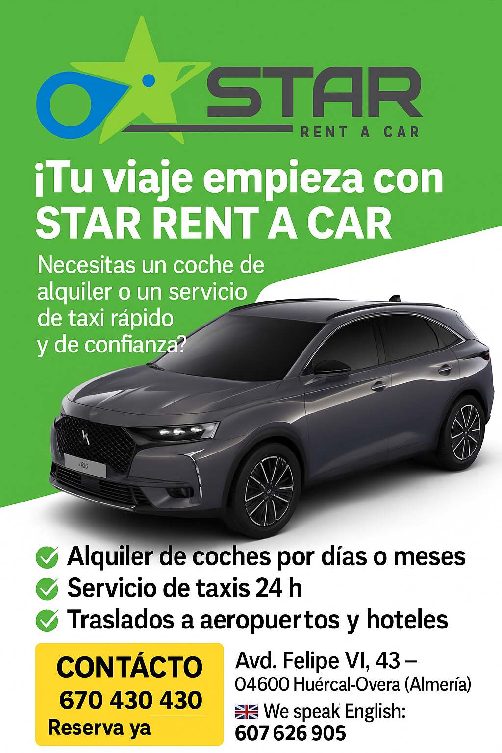Images STAR RENT A CAR. Taxi Huércal-Overa.