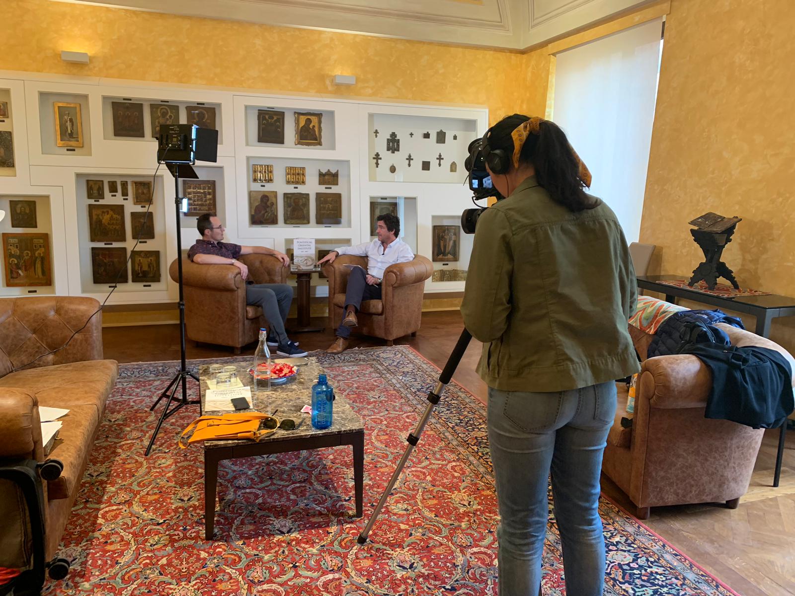 Behind the scenes shot of our Commpro Team conducting interviews at the 2019 Humanity 2.0 forum.