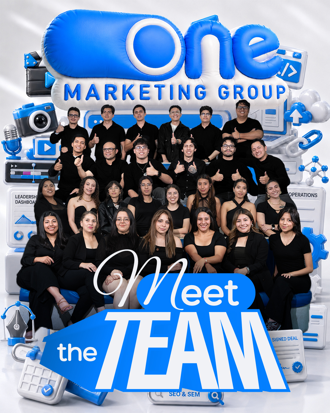 Meet the One Marketing Group team, a creative marketing agency in New Jersey helping businesses grow through branding, web design, SEO, social media, content creation, and digital strategy.