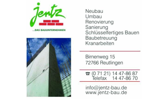 Jentz & Jentz Bau GmbH, Birnenweg 15 in Reutlingen