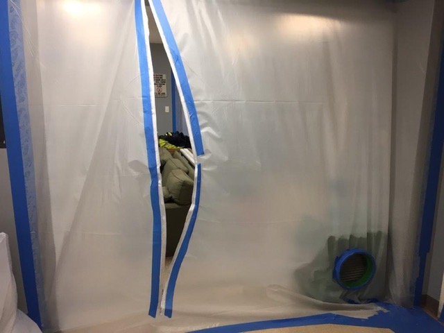 Large containment set up during a residential restoration.