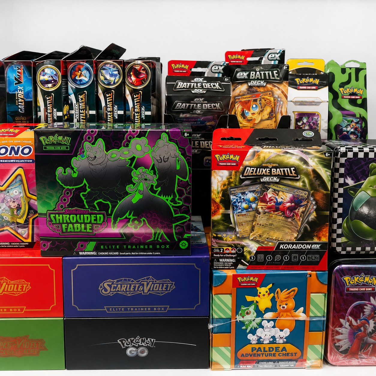 Pokémon Shrouded Fable Elite Trainer Boxes have arrived in select locations. New Battle Decks are al 