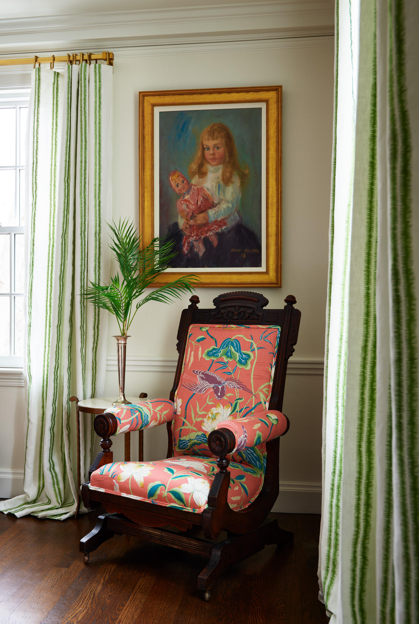 New England Living Room with Antiques, Original Paintings