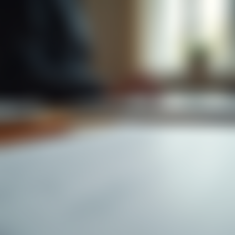A very blurry, out-of-focus image showing a dark shape on the left, a wooden surface, and a bright, light-filled background, possibly a window. The foreground is a pale, indistinct surface. The overall impression is of an indoor scene with soft lighting.