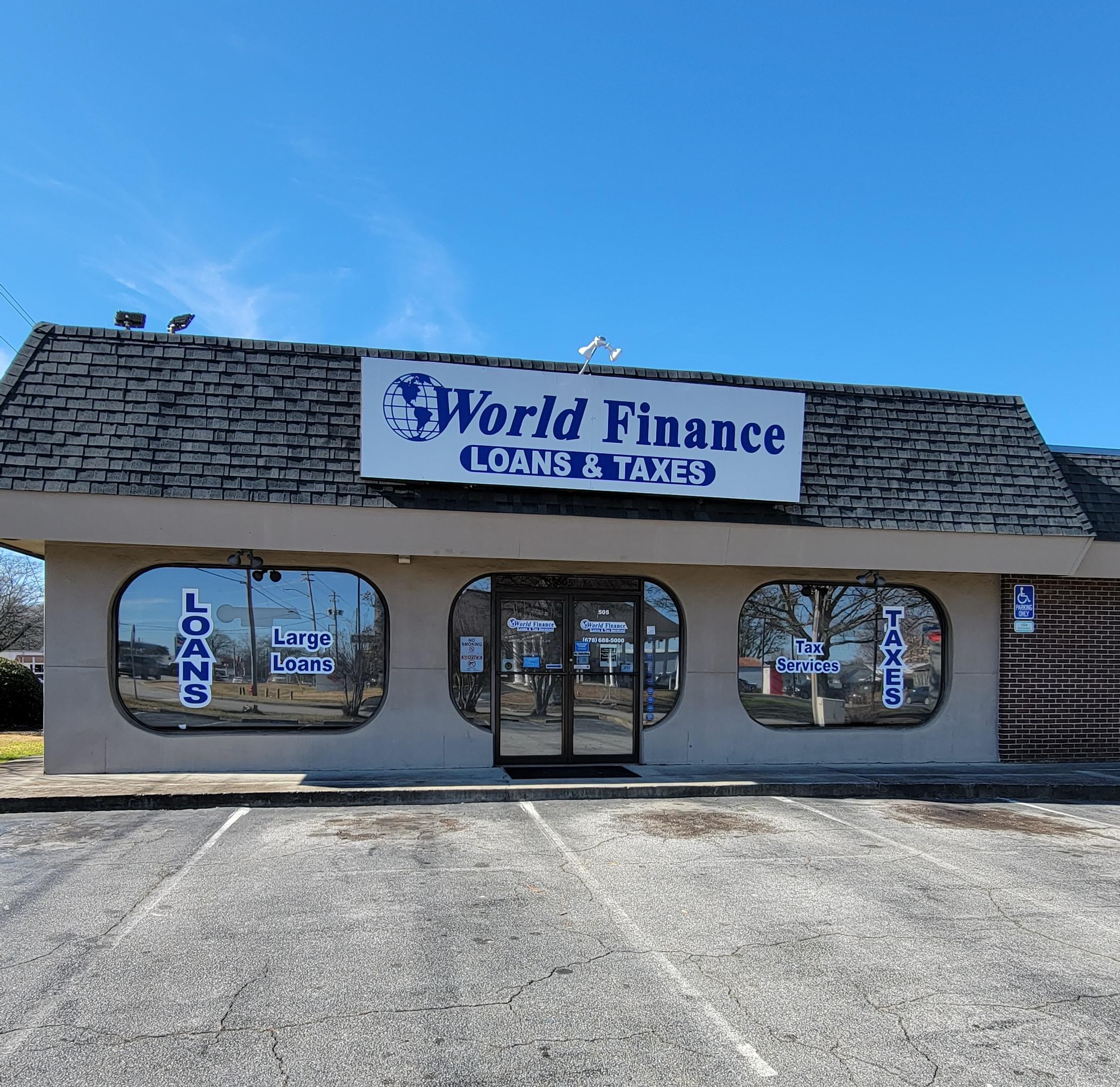 Front of Branch- Straight View World Finance Griffin (678)688-5000