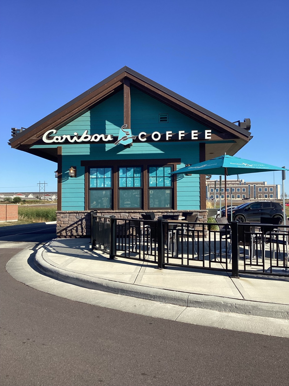 Storefront of the Caribou Coffee at 1710 S Highline Ave in Sioux Falls