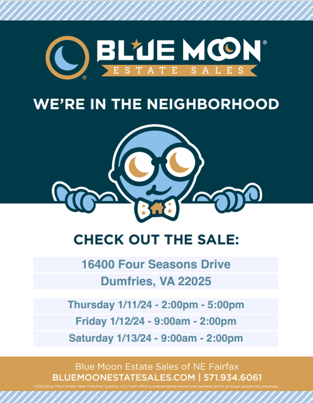Images Blue Moon Estate Sales Central Fairfax, NW DC, Potomac & Bethesda