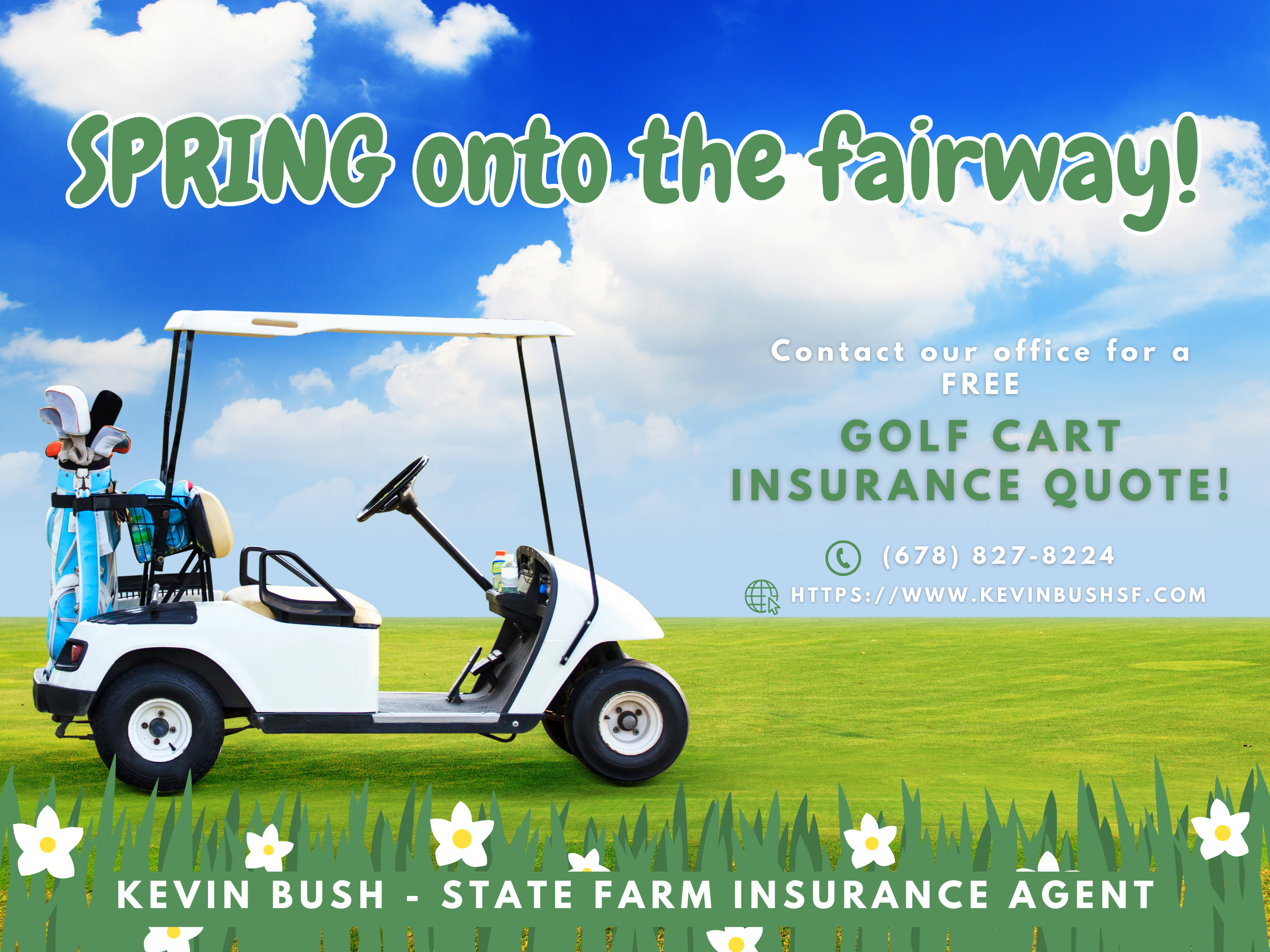 Spring has sprung, and so has the golf season! We are here to ensure your golf cart is protected on and off the course. Reach out to our State Farm Insurance Agency for golf cart insurance today!