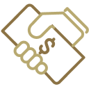 Hand holding money icon.