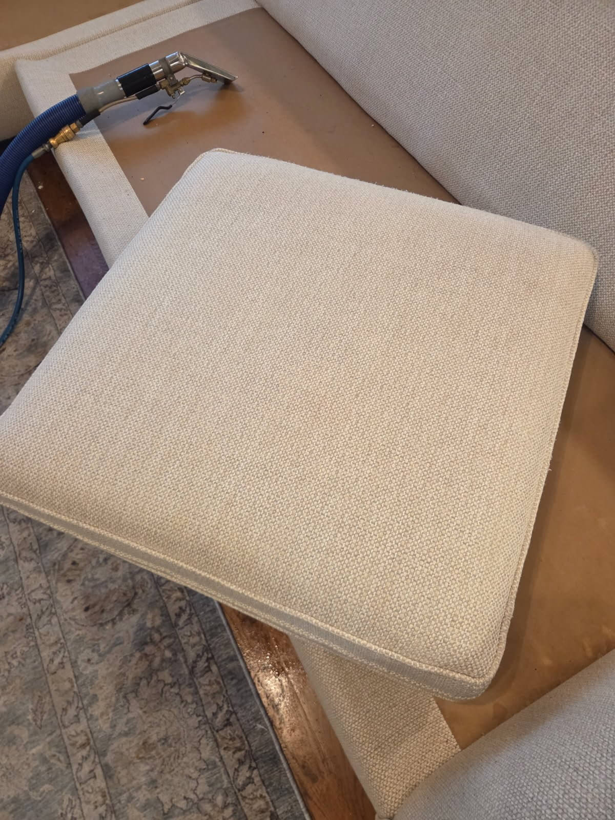 Upholstery cleaning in Spring, TX for a small cushion
