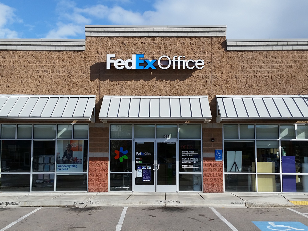 Exterior photo of FedEx Office location at 561 W 130 N\t Print quickly and easily in the self-service area at the FedEx Office location 561 W 130 N from email, USB, or the cloud\t FedEx Office Print & Go near 561 W 130 N\t Shipping boxes and packing services available at FedEx Office 561 W 130 N\t Get banners, signs, posters and prints at FedEx Office 561 W 130 N\t Full service printing and packing at FedEx Office 561 W 130 N\t Drop off FedEx packages near 561 W 130 N\t FedEx shipping near 561 W 130 N