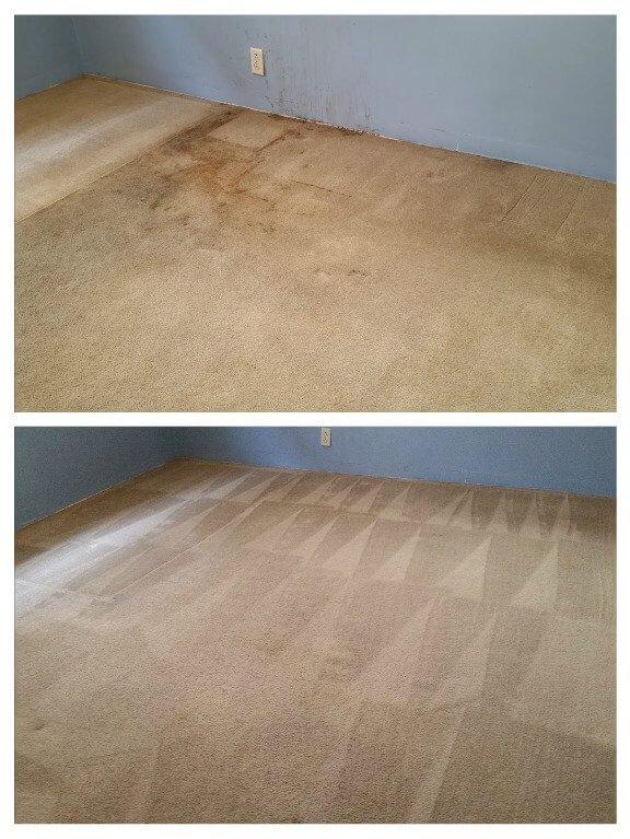 Before and after carpet cleaning in Huntington Beach