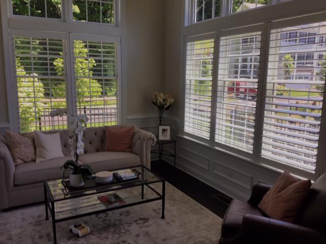 Hello from Pleasantville! Want to make it extra-pleasant in your living room? We recommend our Shutters! Check them out in this room where they’re the perfect complement to the woodwork and décor! #BudgetBlindsOssining #Shutters #PleasantvilleNY #FreeConsultation #WindowWednesday
