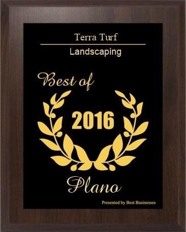 Terra Turf Won Award Best Landscaping Company of 2016 in Plano, TX