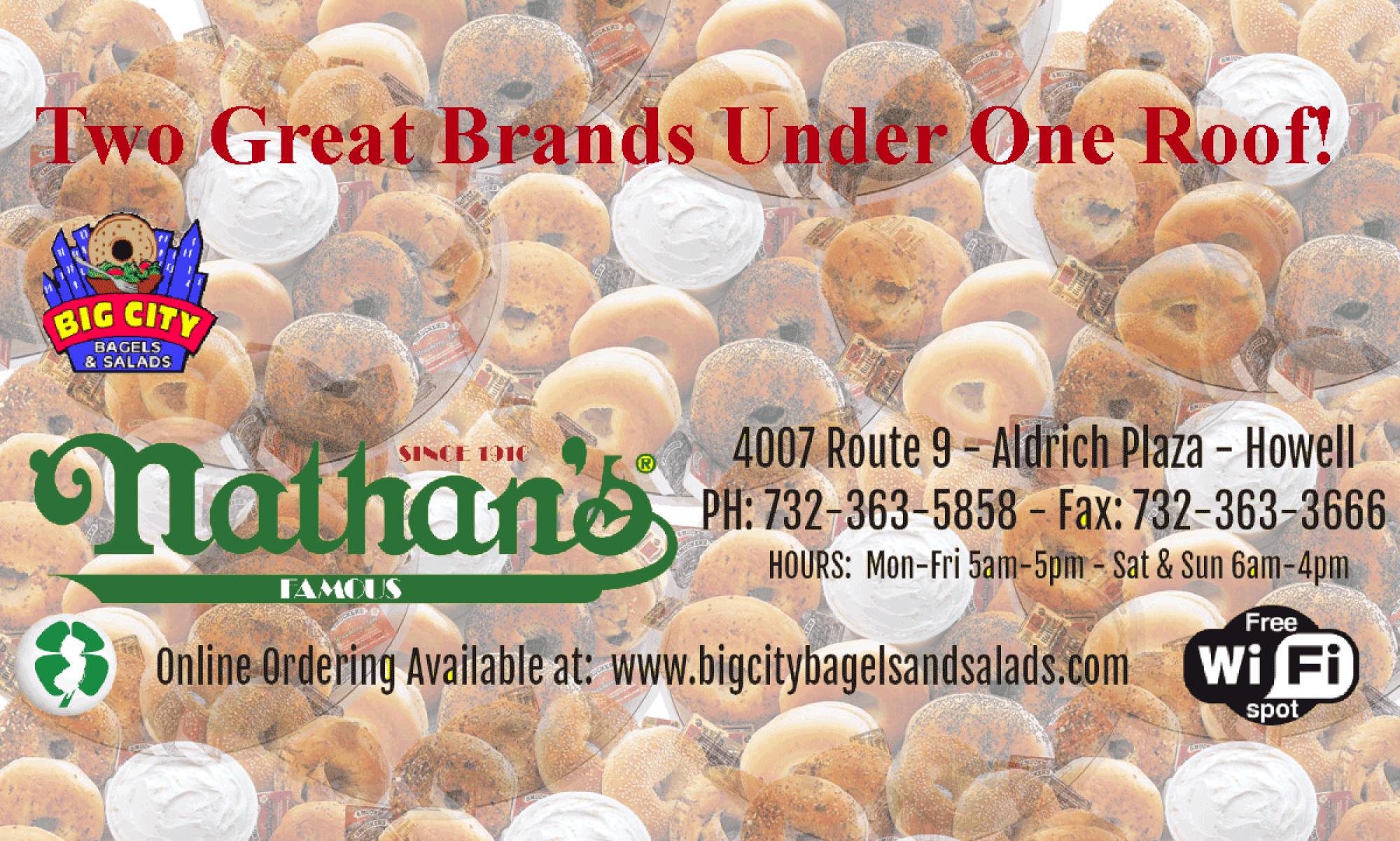 Big City Bagels & Nathan's Famous Hot Dogs - Howell, NJ 07731 - (732)363-5858 | ShowMeLocal.com