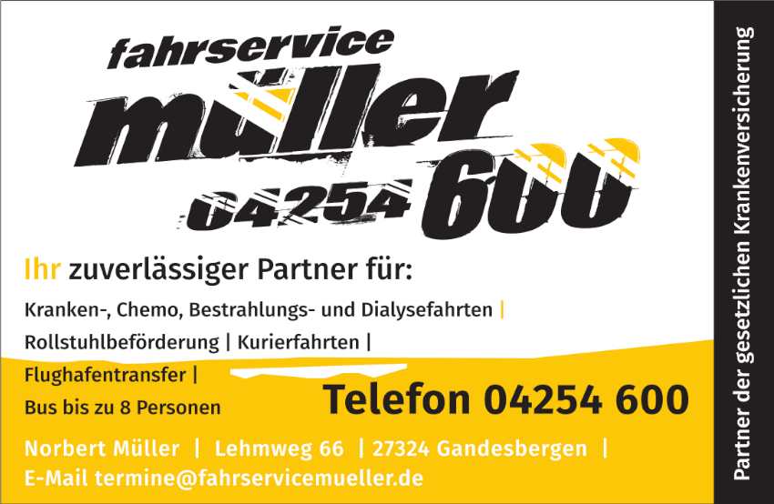 Fahrservice Müller, Lehmweg 66 in Gandesbergen