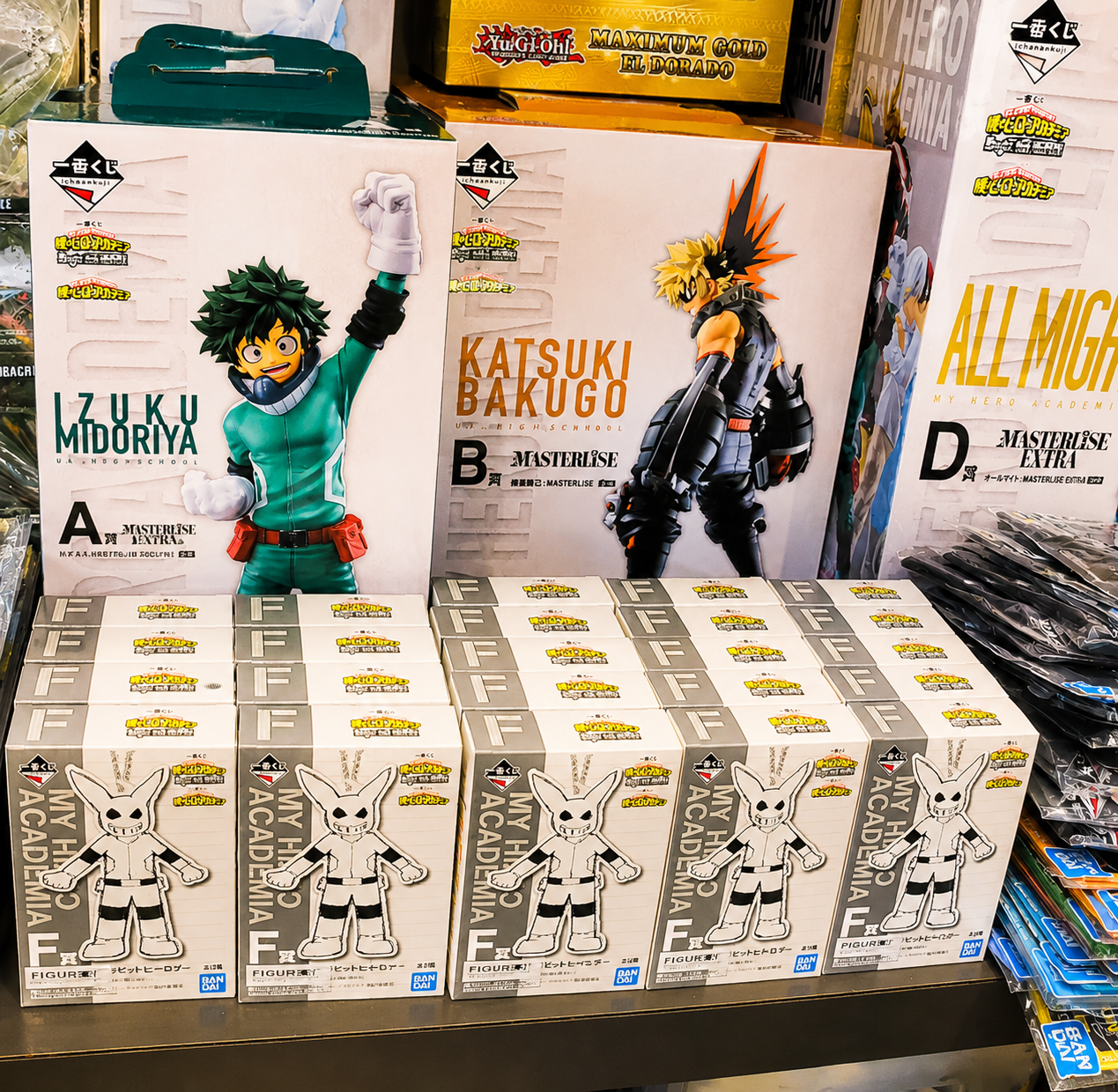 Collectible anime figures and merchandise displayed on retail shelving at The Game Chest in Torrance 
