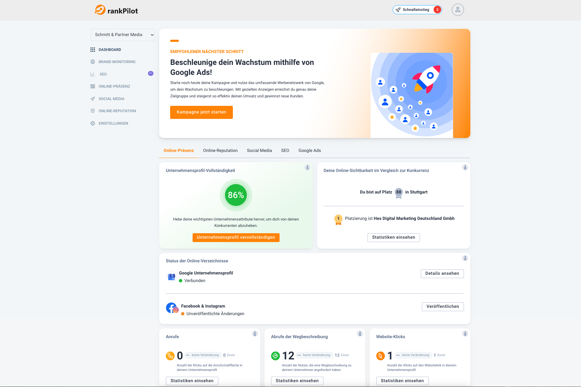 rankPilot I Die beste Online Marketing App für den Mittelstand, Friedrichstraße 15 in Stuttgart