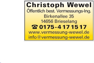 Christoph Wewel Vermessungsstelle, Birkenallee 35 in Brieselang