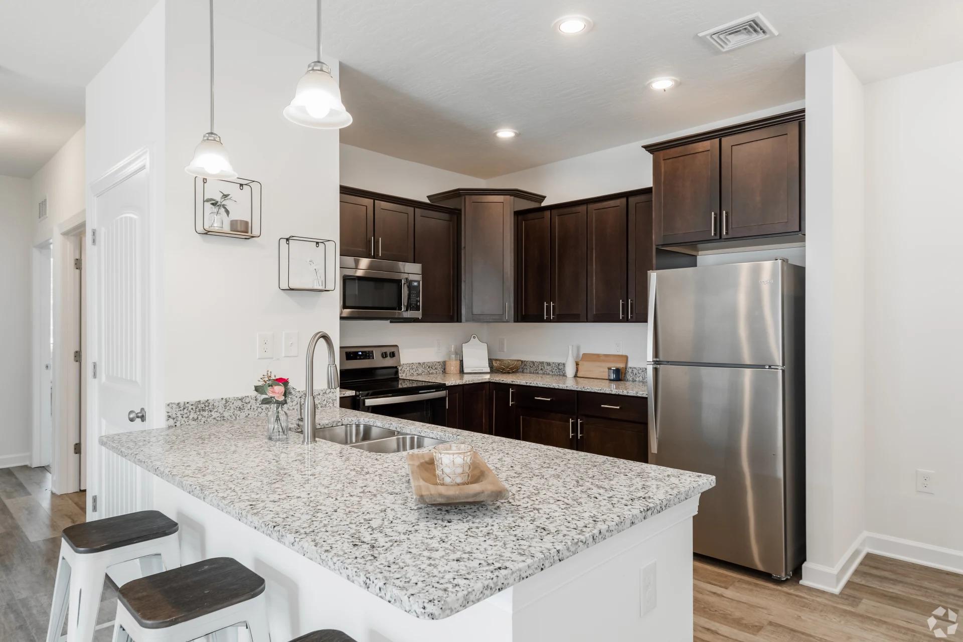 Kitchen with Island at Wynfield