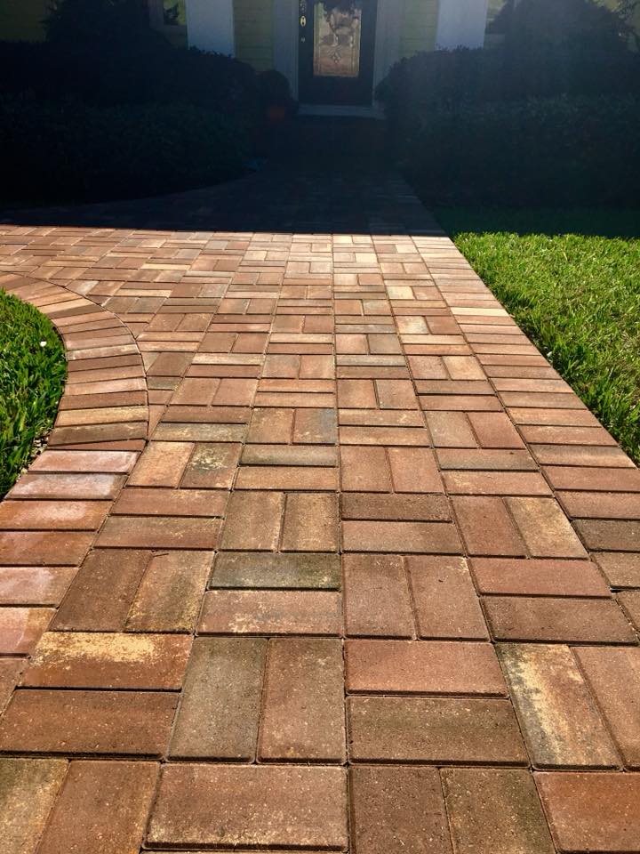 A Winter Haven home installed a paver walk way leading to the front door