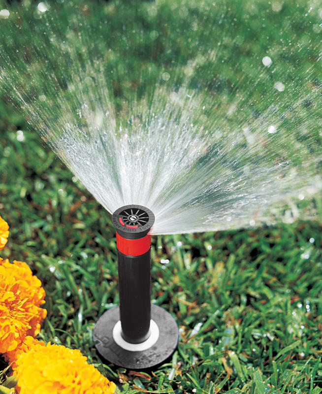 Affordable Irrigation Tulsa Hunter spray head after sprinkler repair completed.
