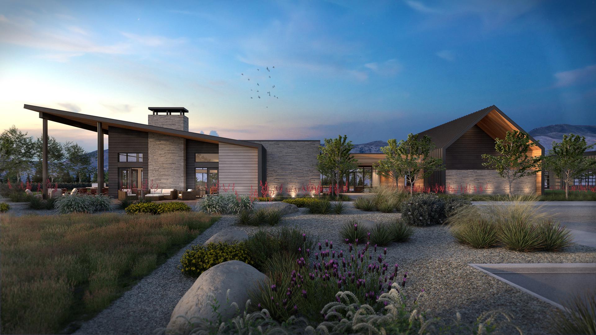 Quilici clubhouse exterior conceptual rendering