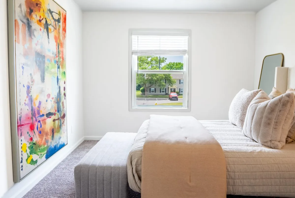 Comfortable Bedroom With Large Window