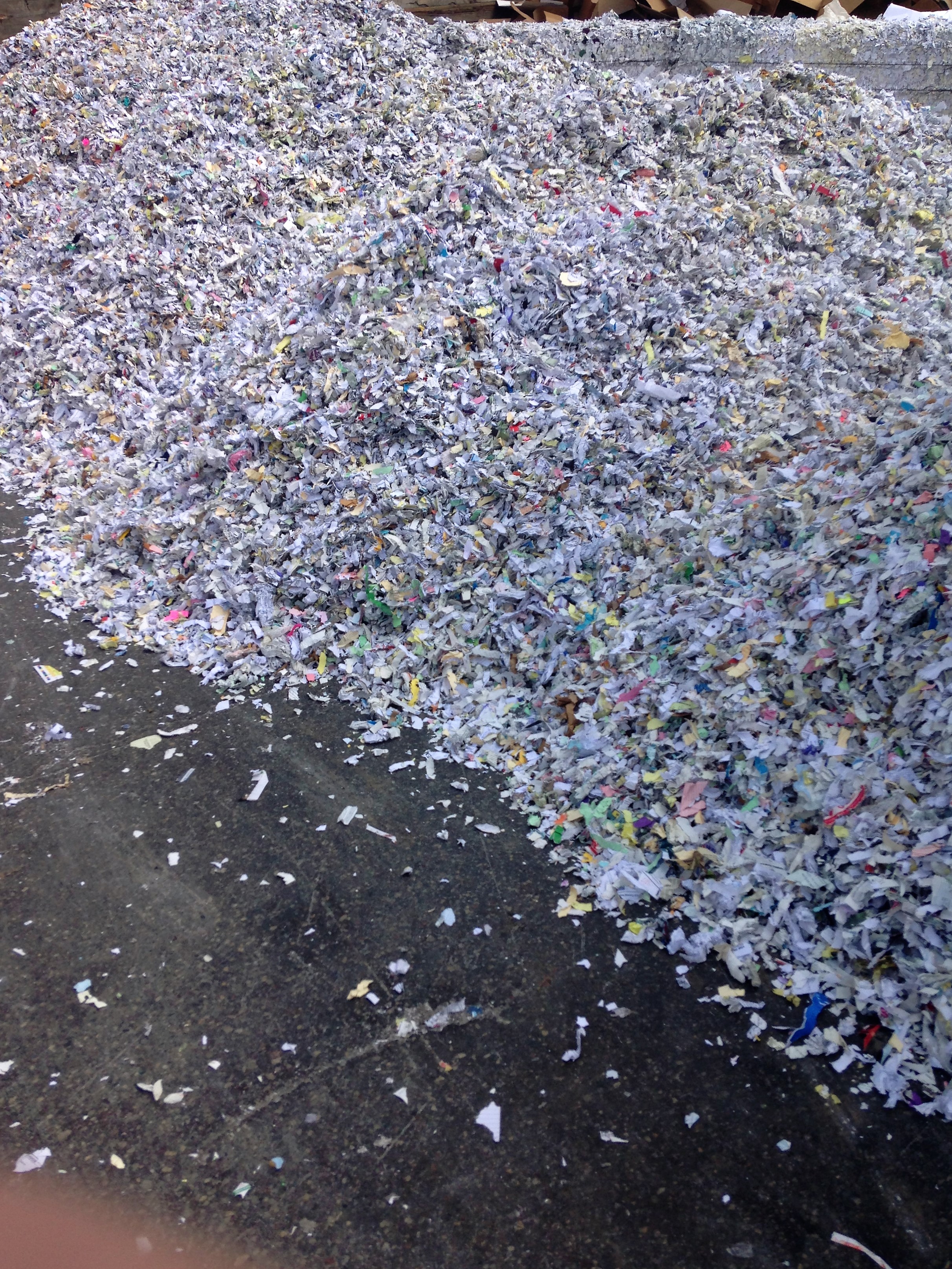 Securely Shredded Paper before It Gets Baled and Recycled