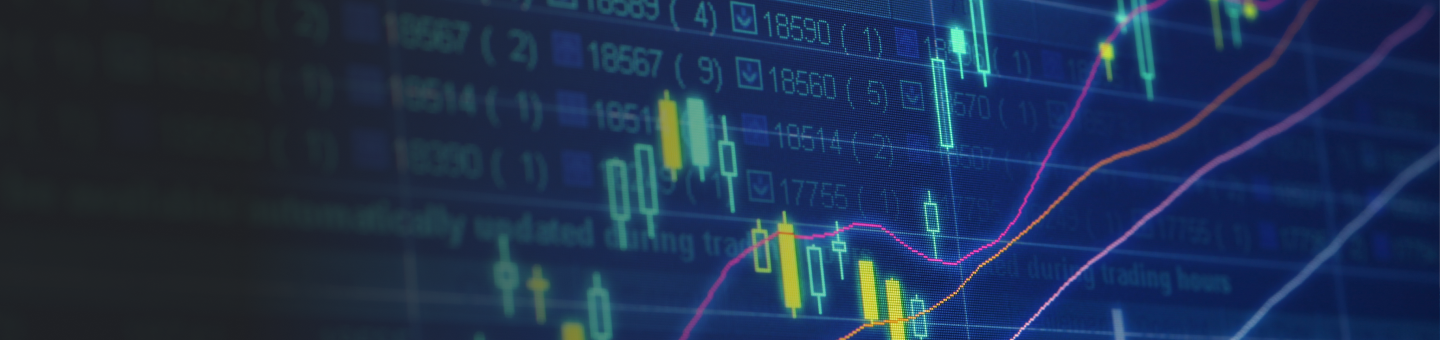 Multiple overlaid images of graphs, numbers, and spreadsheets.
