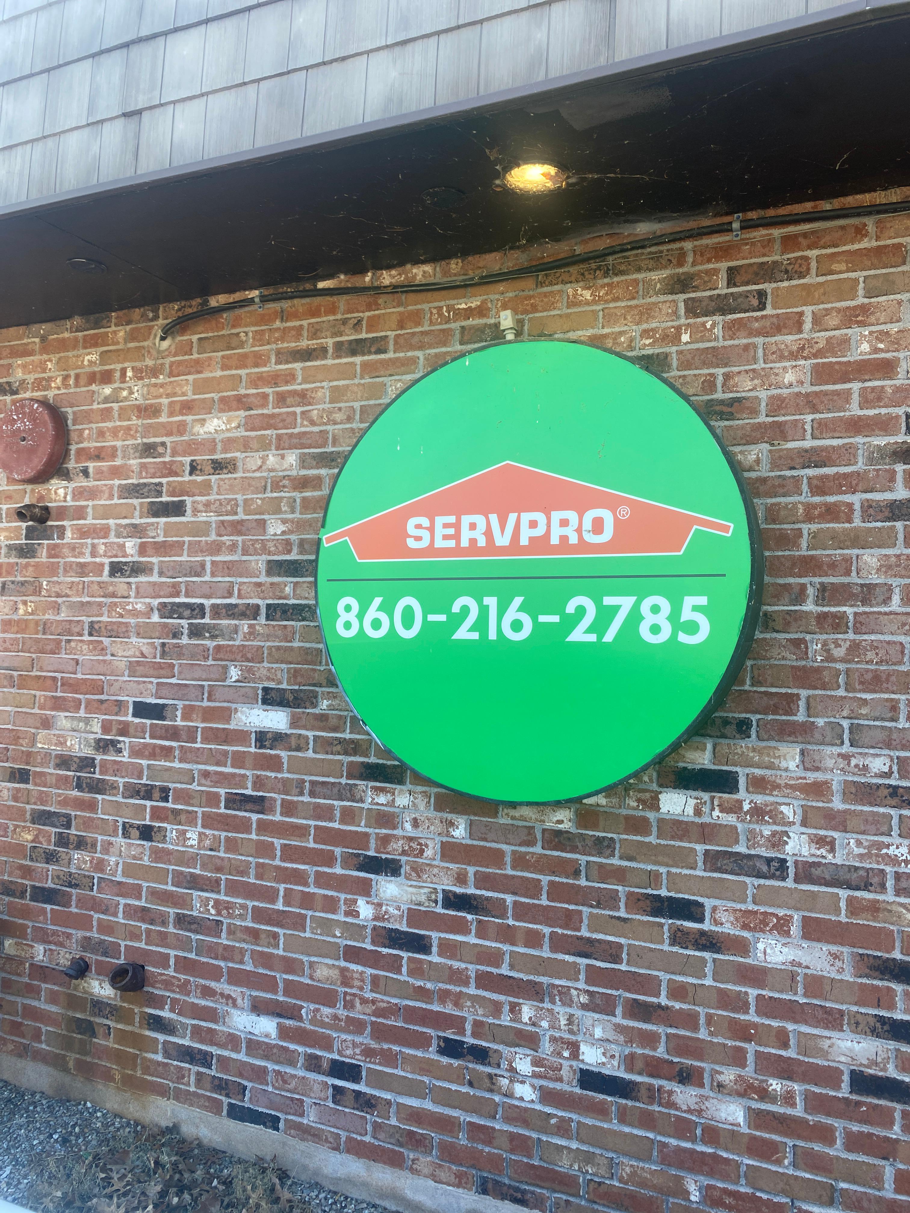 SERVPRO Bloomfield/Enfield sign with phone number