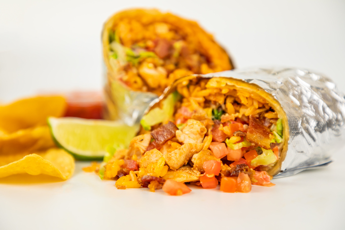 A delicious house-made burrito.