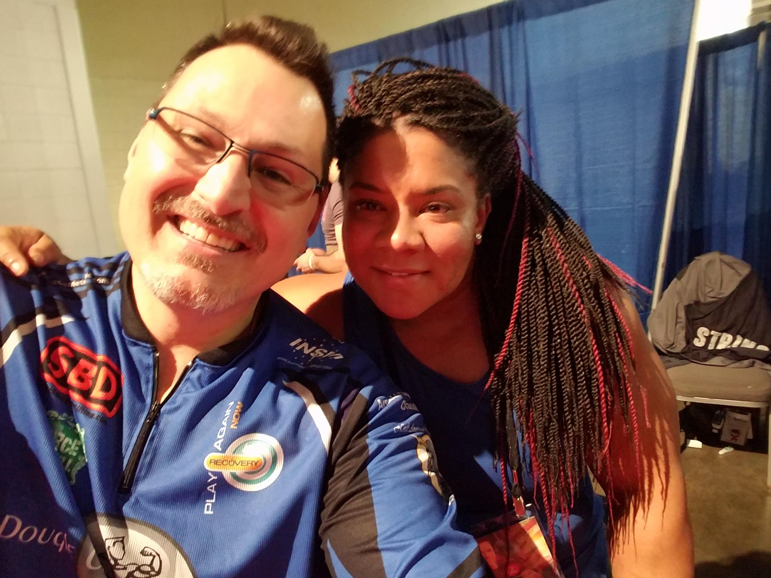 Dr. McDougle is seen here with British strong woman sensation Andrea Thompson.