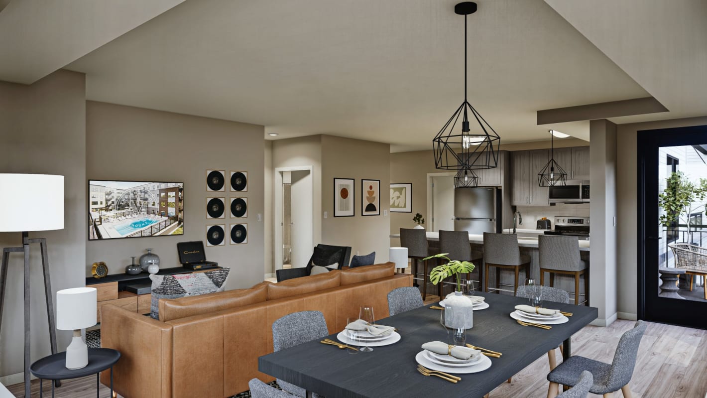 Well Designed Open Kitchen, Living Room and Dining Area