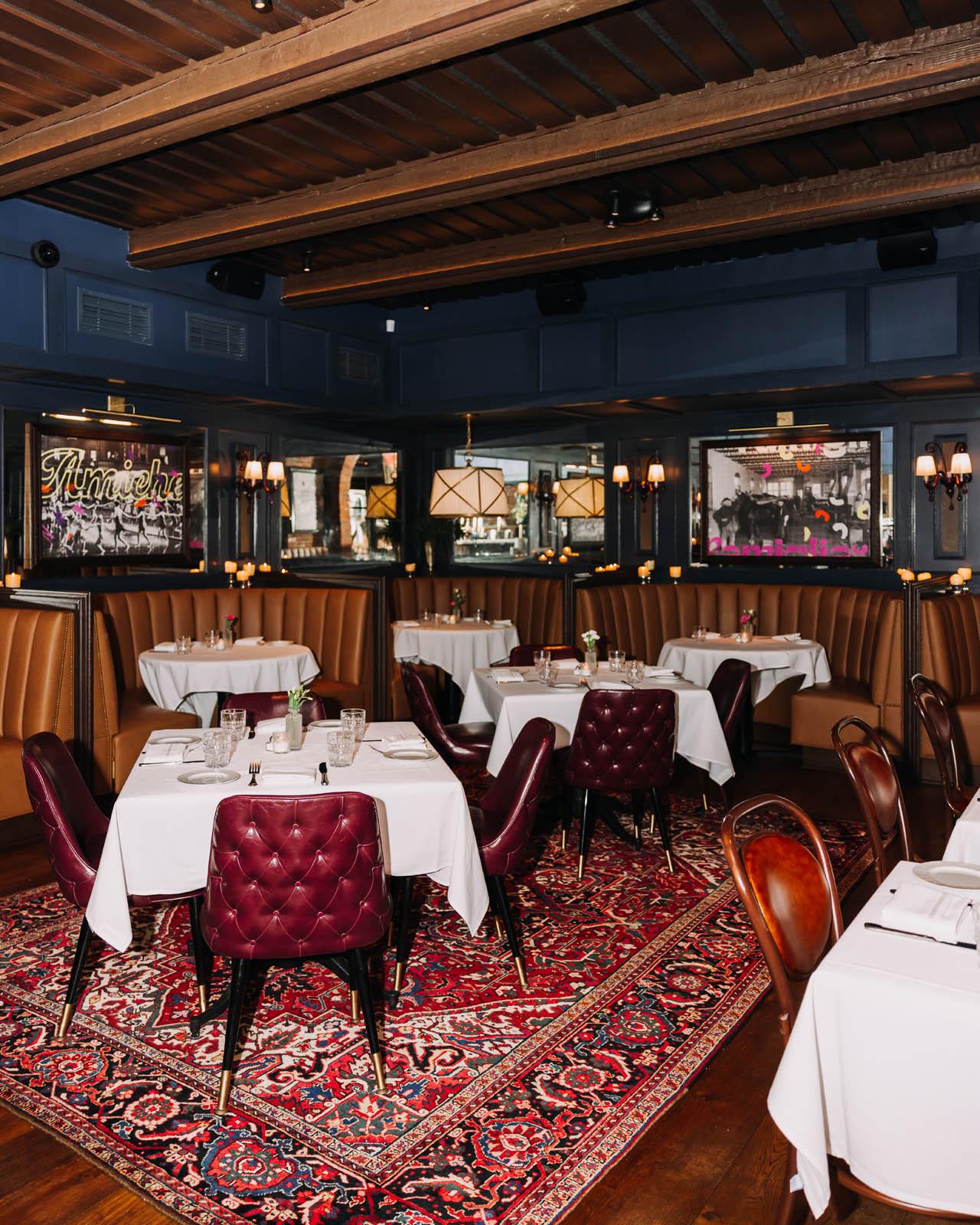 The intimate dining room inside Cento.