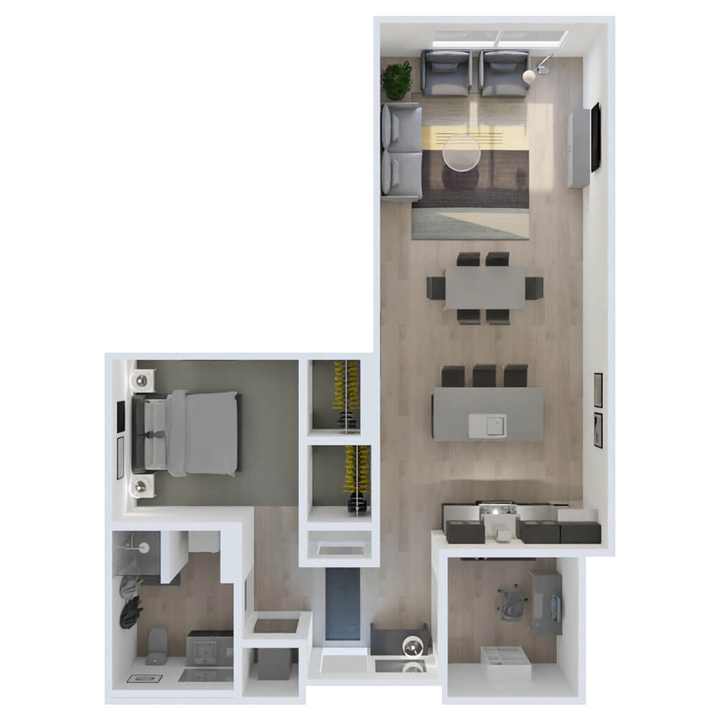 STYLE D6 1 Bedroom + Den 1 Bath