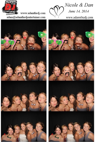 Guests Using Photo Booth at Wedding