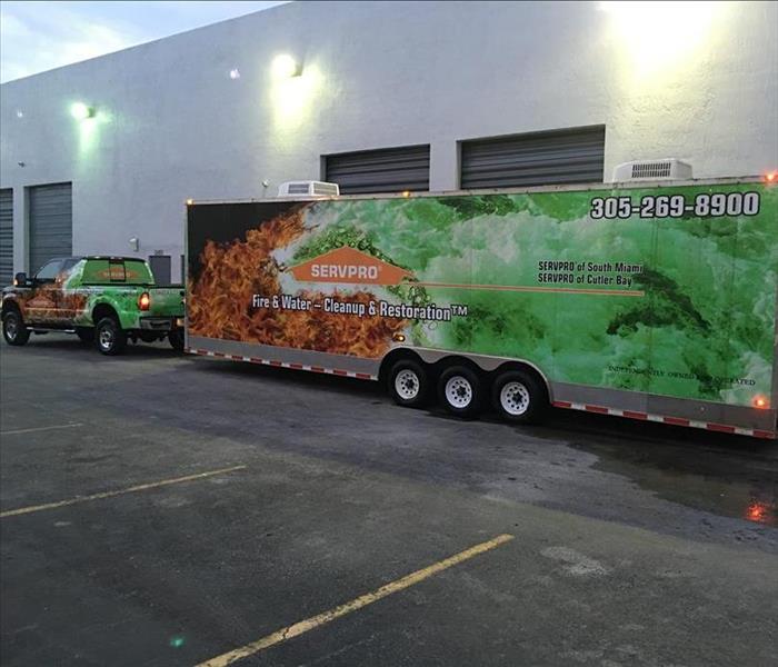 The aftermath of the April 18, 2016, floodwater damage to the Houston area resulted in the request for help from SERVPRO. We proudly provide four strategically placed National Recovery Response Teams to help in times of dire weather damaging events. We dispatched a crew from our SERVPRO of South Miami Franchise with expert technicians and high-tech industrial grade equipment, loaded on this trailer, and trekked to Houston.