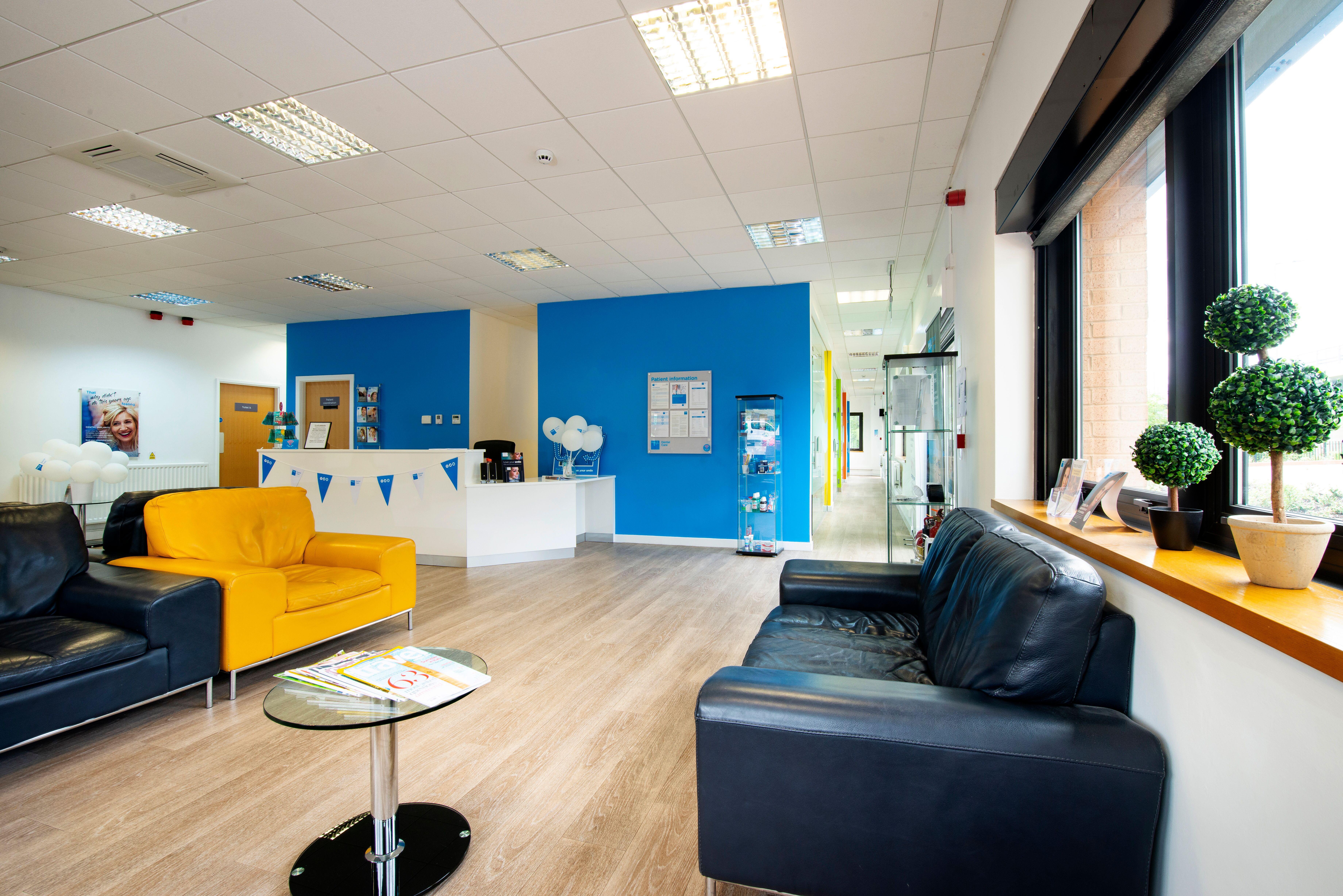 Reception and waiting area at Wessington Bupa Dental Care Wessington Sunderland 01915 498888