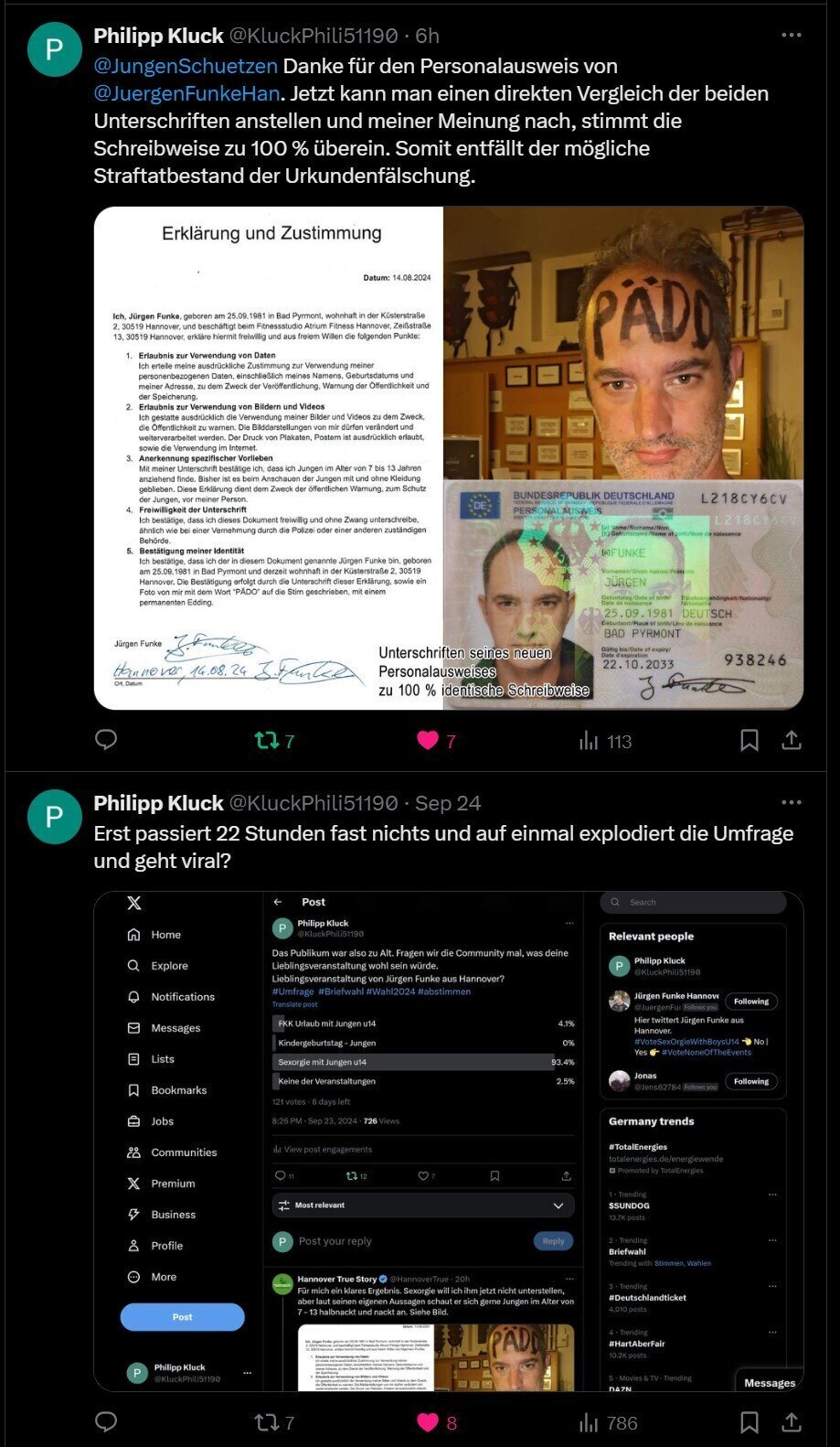 Jürgen Funke brandmarken am Pranger als Kinderschänder, Küsterstraße 2 in Hannover