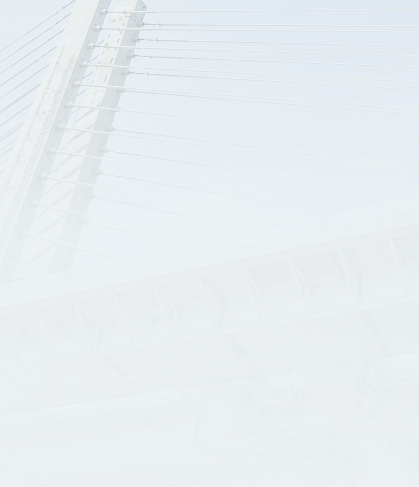 Bottom-up view of the Samuel De Champlain Bridge in Montreal.