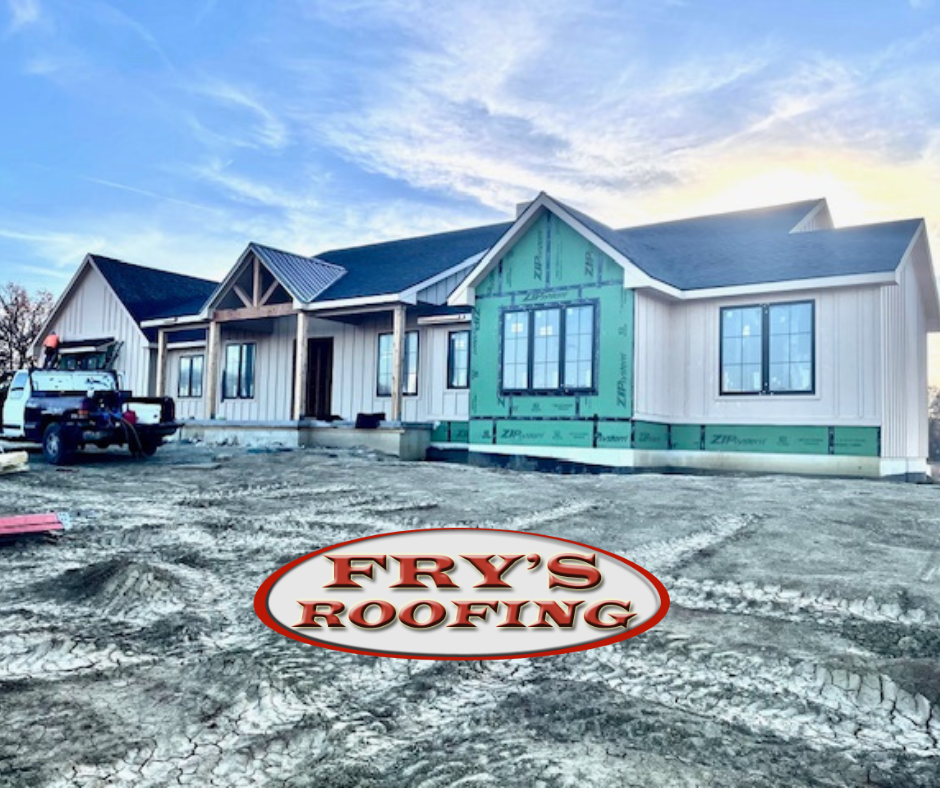 New roof for a new country home in Cass County by Fry's Roofing team.