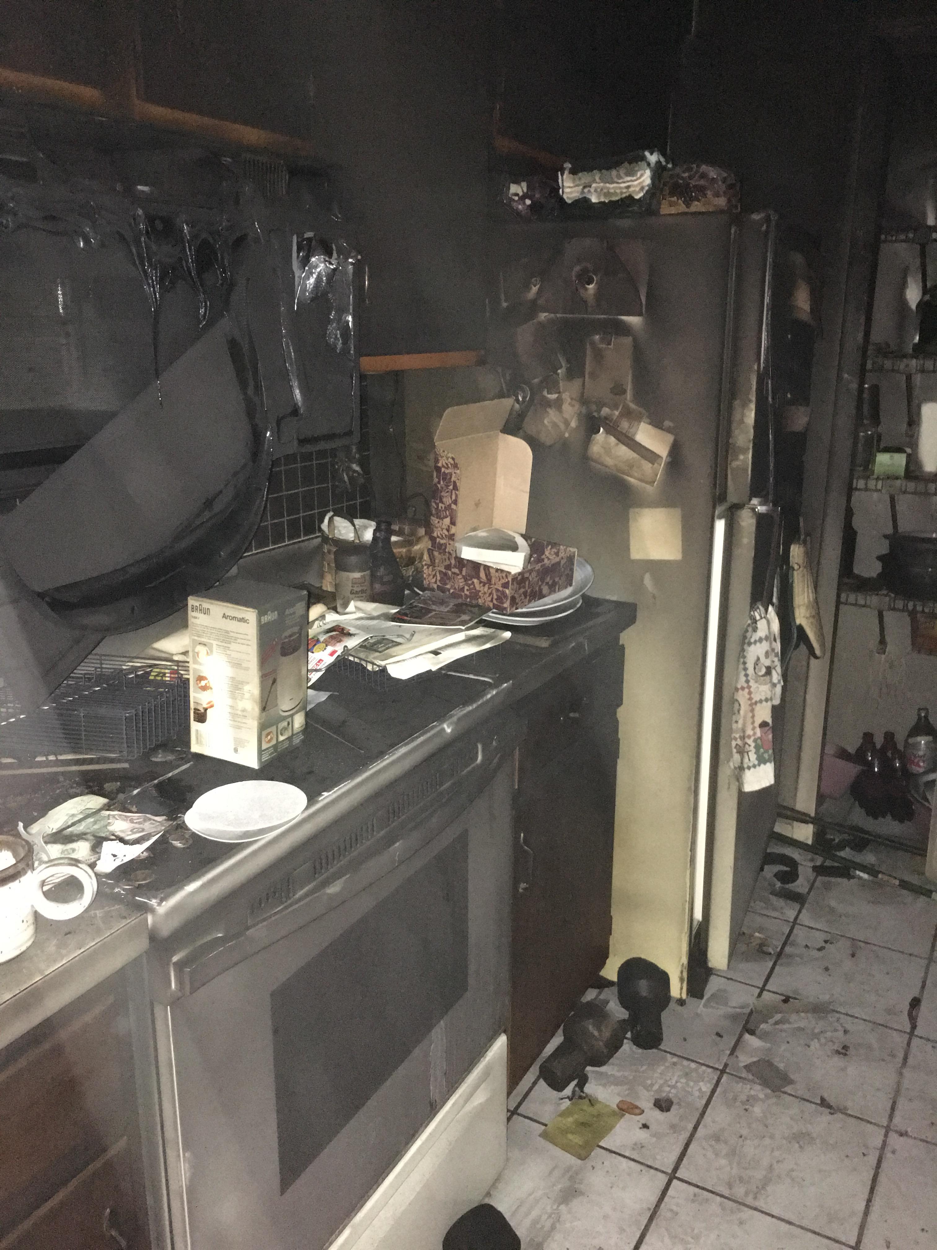 Fire damage to a kitchen.  SERVPRO was there to help.