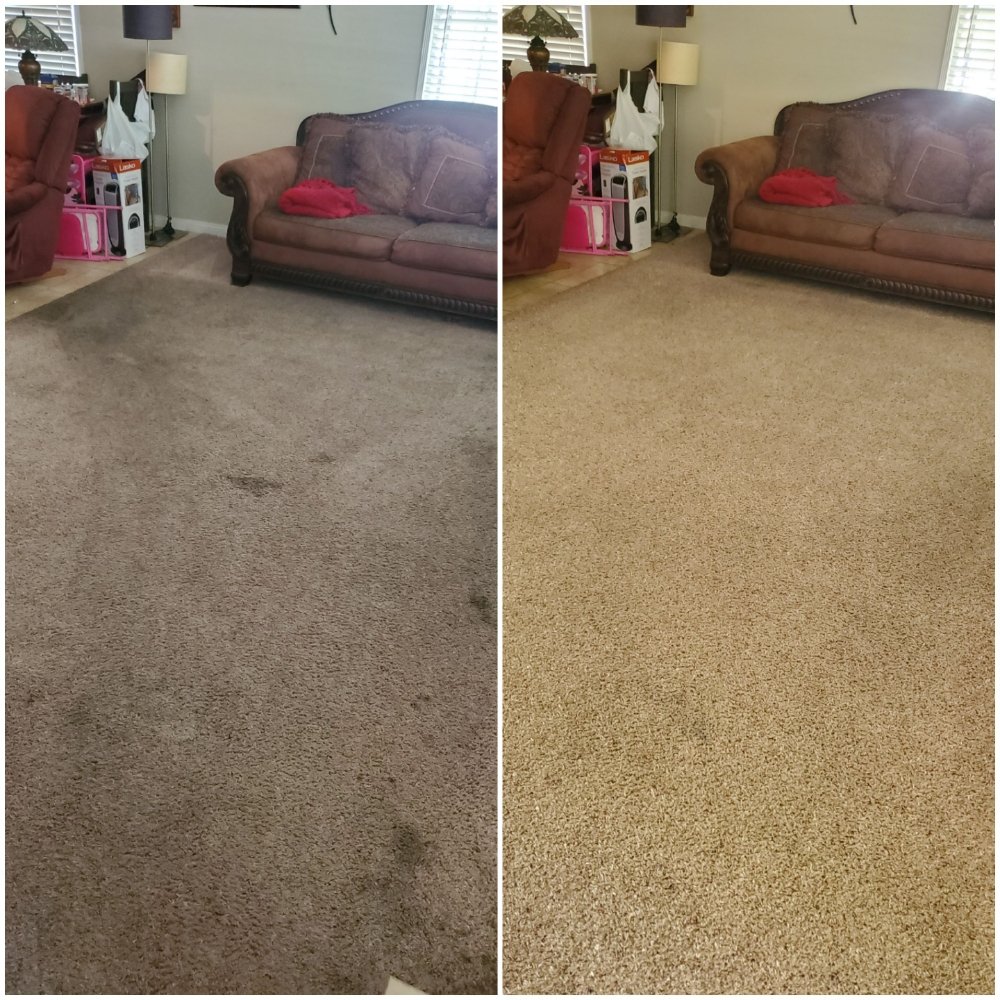 Before and after carpet cleaning in Orange County