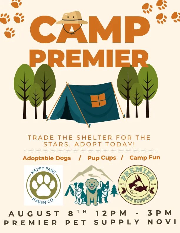 Image of Local Pet Event CAMP PREMIER - HAPPY PAWS HAVEN ADOPTION EVENT | NOVI Nearby