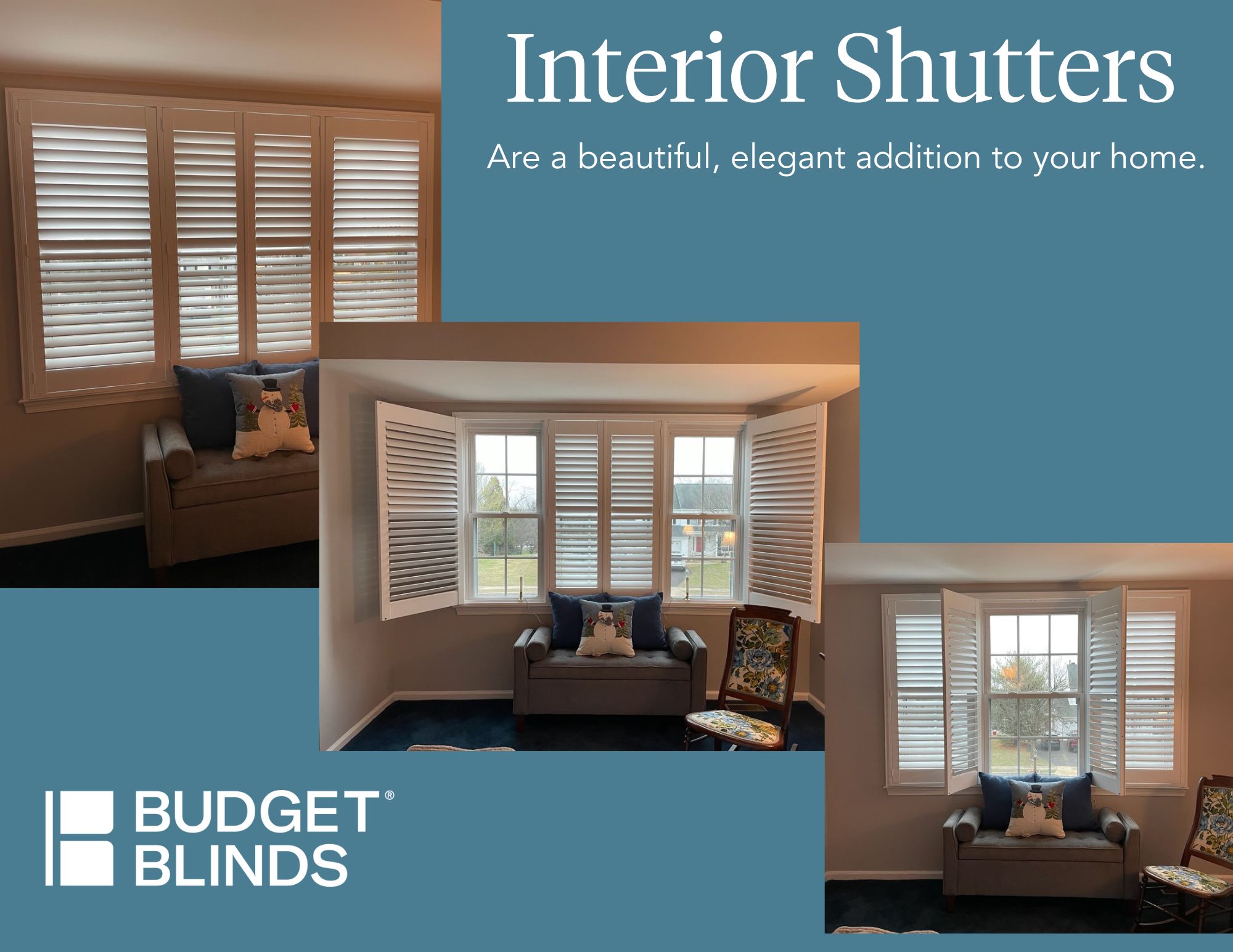 Interior shutters will enhance your baby's nursery with their beautiful design.